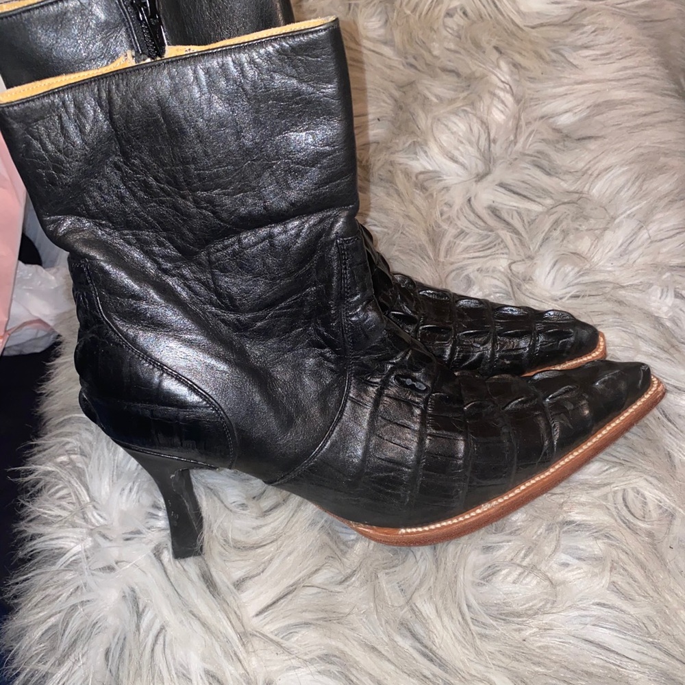 Black Crocodile Boots